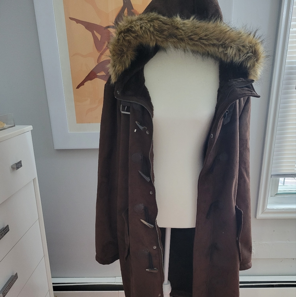 NWT Urban Code Coat Faux Suede Parka